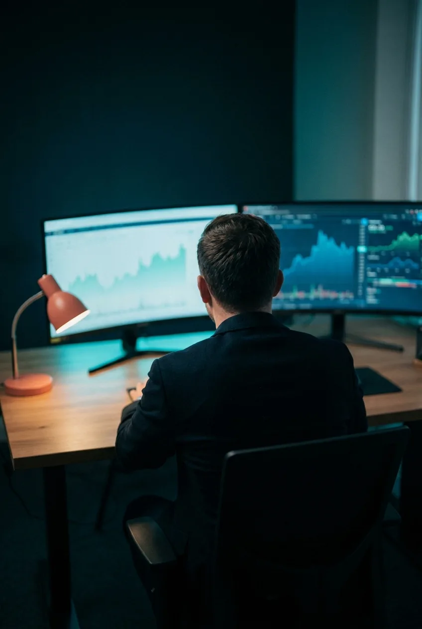 Agency owner reviewing performance dashboards at a desk
