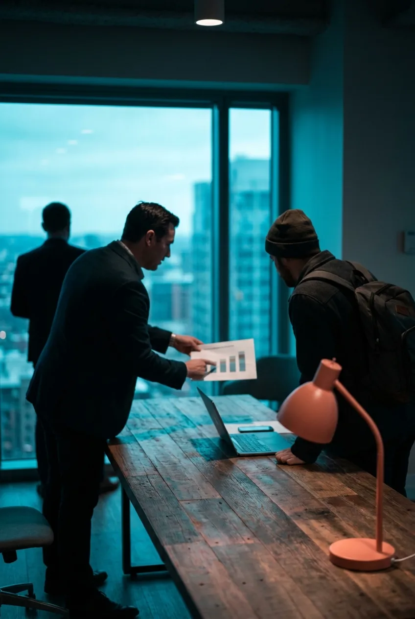 Agency team going over a report together